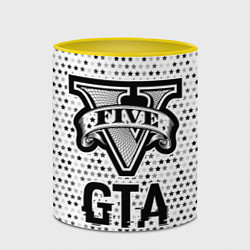 Кружка 3D GTA glitch на светлом фоне, цвет: 3D-белый + желтый — фото 2