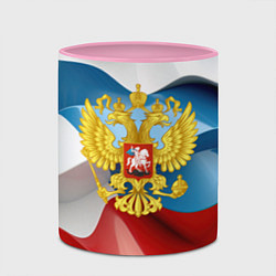 Кружка 3D Герб России триколор, цвет: 3D-белый + розовый — фото 2