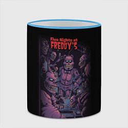 Кружка 3D Five Nights at Freddys poster, цвет: 3D-небесно-голубой кант — фото 2