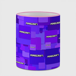 Кружка 3D Minecraft pattern logo, цвет: 3D-розовый кант — фото 2