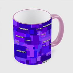 Кружка 3D Minecraft pattern logo, цвет: 3D-розовый кант