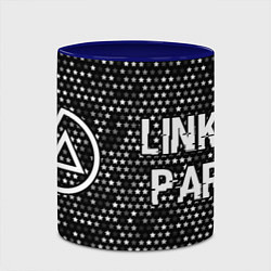 Кружка 3D Linkin Park glitch на темном фоне: надпись и симво, цвет: 3D-белый + синий — фото 2