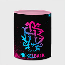 Кружка 3D Nickelback - neon gradient, цвет: 3D-белый + розовый — фото 2