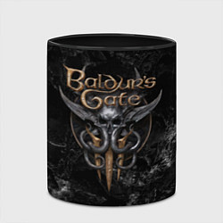 Кружка 3D Baldurs Gate 3 dark logo, цвет: 3D-белый + черный — фото 2