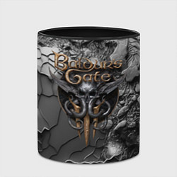 Кружка 3D Baldurs Gate 3 logo dark, цвет: 3D-белый + черный — фото 2