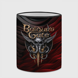 Кружка 3D Baldurs Gate 3 logo dark red black, цвет: 3D-черный кант — фото 2