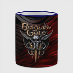 Кружка 3D Baldurs Gate 3 logo dark red black, цвет: 3D-синий кант — фото 2