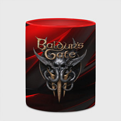 Кружка 3D Baldurs Gate 3 logo geometry, цвет: 3D-белый + красный — фото 2