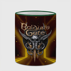 Кружка 3D Baldurs Gate 3 logo black gold, цвет: 3D-зеленый кант — фото 2