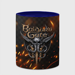 Кружка 3D Baldurs Gate 3 logo fire, цвет: 3D-белый + синий — фото 2