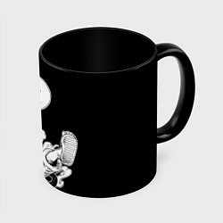 Кружка 3D Луффи и гир 5 на луне, цвет: 3D-белый + черный