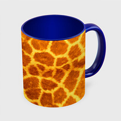 Кружка 3D Шкура жирафа - текстура, цвет: 3D-белый + синий