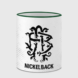 Кружка 3D Nickelback glitch на светлом фоне, цвет: 3D-зеленый кант — фото 2