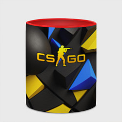 Кружка 3D CSGO blue yellow abstract, цвет: 3D-белый + красный — фото 2