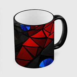 Кружка 3D Black blue red elements, цвет: 3D-черный кант