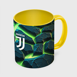 Кружка 3D Juventus green neon, цвет: 3D-белый + желтый