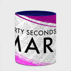 Кружка 3D Thirty Seconds to Mars rock legends: надпись и сим, цвет: 3D-белый + синий — фото 2