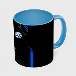 Кружка 3D Volkswagen - blue technology, цвет: 3D-белый + небесно-голубой