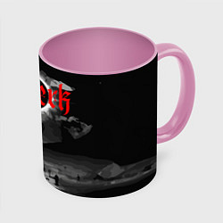Кружка 3D Берсерк и закат, цвет: 3D-белый + розовый