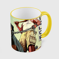 Кружка 3D Собака из GTA, цвет: 3D-желтый кант
