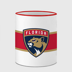 Кружка 3D Florida panthers - uniform - hockey, цвет: 3D-красный кант — фото 2