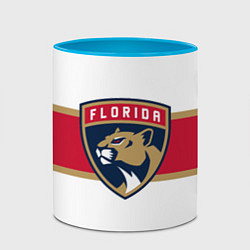 Кружка 3D Florida panthers - uniform - hockey, цвет: 3D-белый + небесно-голубой — фото 2