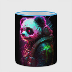 Кружка 3D Cyberpunk panda, цвет: 3D-небесно-голубой кант — фото 2