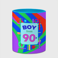 Кружка 3D Мальчик из 90-х, цвет: 3D-белый + небесно-голубой — фото 2