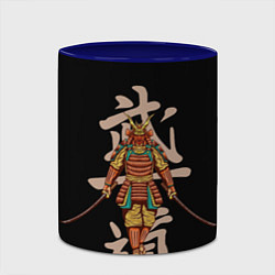 Кружка 3D Самурай - иероглифы, цвет: 3D-белый + синий — фото 2