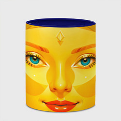 Кружка 3D Девушка желтоликая, цвет: 3D-белый + синий — фото 2