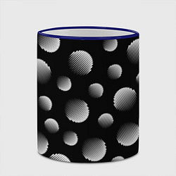 Кружка 3D Шары в полоску на черном фоне, цвет: 3D-синий кант — фото 2