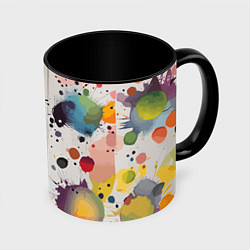 Кружка 3D Colorful blots - vogue - abstraction, цвет: 3D-белый + черный