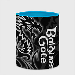 Кружка 3D Балдурс гейт 3 - черный дракон, цвет: 3D-белый + небесно-голубой — фото 2