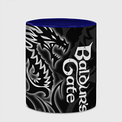 Кружка 3D Балдурс гейт 3 - черный дракон, цвет: 3D-белый + синий — фото 2