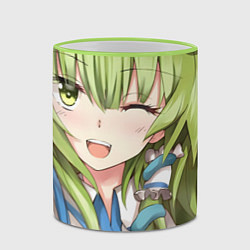 Кружка 3D Touhou Project Санаэ Котия, цвет: 3D-светло-зеленый кант — фото 2