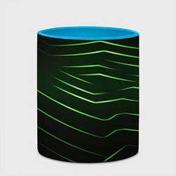 Кружка 3D Green abstract dark background, цвет: 3D-белый + небесно-голубой — фото 2