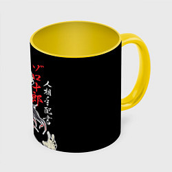 Кружка 3D Кокушибо самурай - Клинок демонов, цвет: 3D-белый + желтый