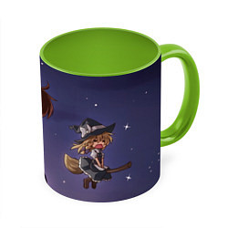 Кружка 3D Touhou Project Reimu Hakurei Marisa Kirisame, цвет: 3D-белый + светло-зеленый
