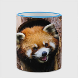 Кружка 3D Красная панда в дереве, цвет: 3D-небесно-голубой кант — фото 2