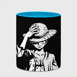 Кружка 3D Ван пис - Луффи снимает шляпу, цвет: 3D-белый + небесно-голубой — фото 2