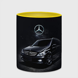 Кружка 3D Mercedes black, цвет: 3D-белый + желтый — фото 2