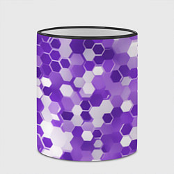 Кружка 3D Кибер Hexagon Фиолетовый, цвет: 3D-черный кант — фото 2
