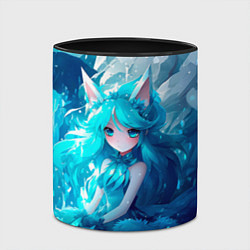 Кружка 3D Снежная лиса в стиле аниме, цвет: 3D-белый + черный — фото 2