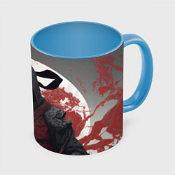 Кружка 3D Слепой воин ниндзя, цвет: 3D-белый + небесно-голубой