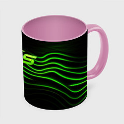 Кружка 3D CS2 green logo, цвет: 3D-белый + розовый