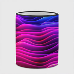 Кружка 3D Синие фиолетовые волны, цвет: 3D-черный кант — фото 2