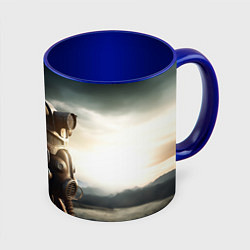 Кружка 3D Fallout man game, цвет: 3D-белый + синий