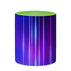 Кружка 3D Neon glow - vaporwave - strips, цвет: 3D-белый + светло-зеленый — фото 2