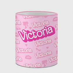 Кружка 3D Виктория - паттерн Барби розовый, цвет: 3D-розовый кант — фото 2
