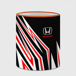 Кружка 3D Хонда - белый и красный, цвет: 3D-оранжевый кант — фото 2